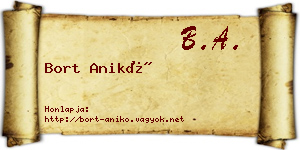 Bort Anikó névjegykártya